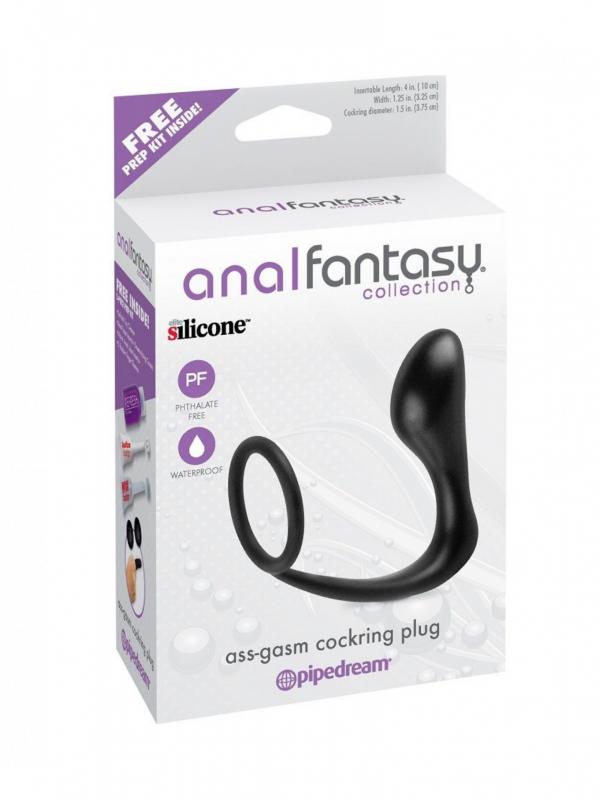 PipeDream - Ass-Gasm Cockring Plug Nero